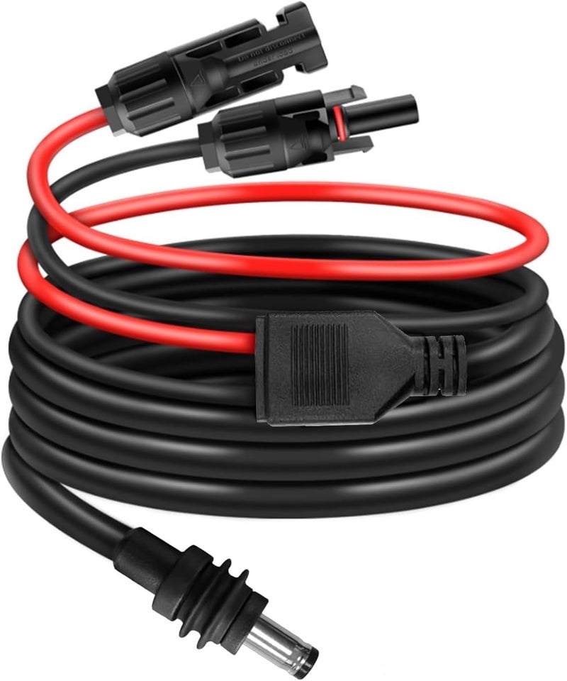 Magiktech Solar Connectors to DC 5.5 * 2.1mm Extension Power Cable for Starlink Mini, Solar Panels to DC 5521 Cord Cable for Portable Power Stations & Solar Generators (12FT) - Image 1